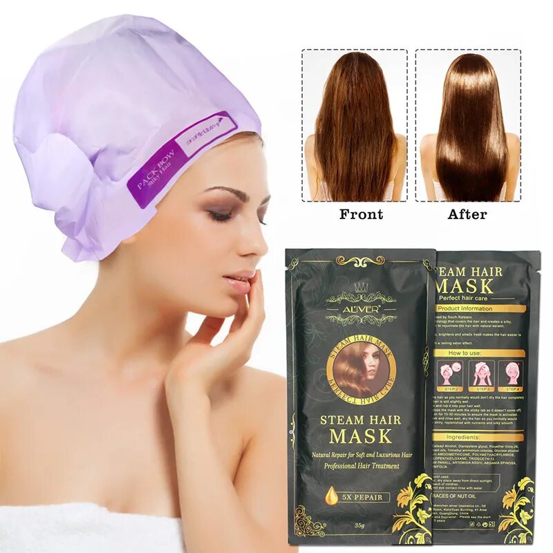 Как часто можно использовать маску для волос. Маска для волос steam hair mask. паровая маска для волос. паровая маска-шапочка для волос. шапка для волос для масок.