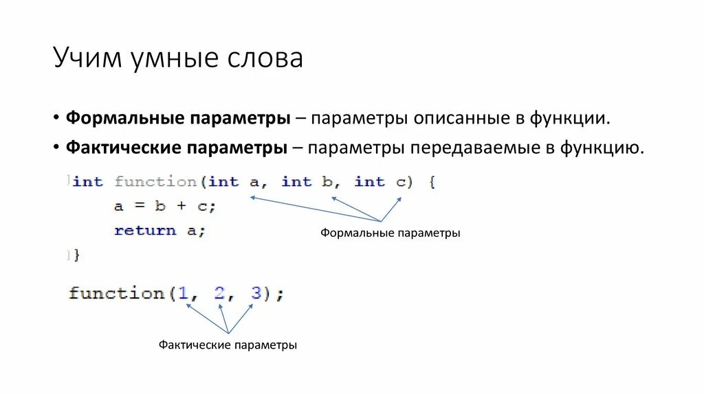 Фактический параметр функции. Формальные параметры функции. Формальные и фактические параметры. Формальные и фактические параметры функции. Формальные параметры примеры.