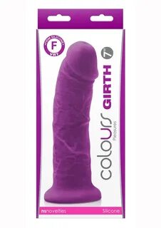 Colours Girth Silicone Dildo 8in - Purple.