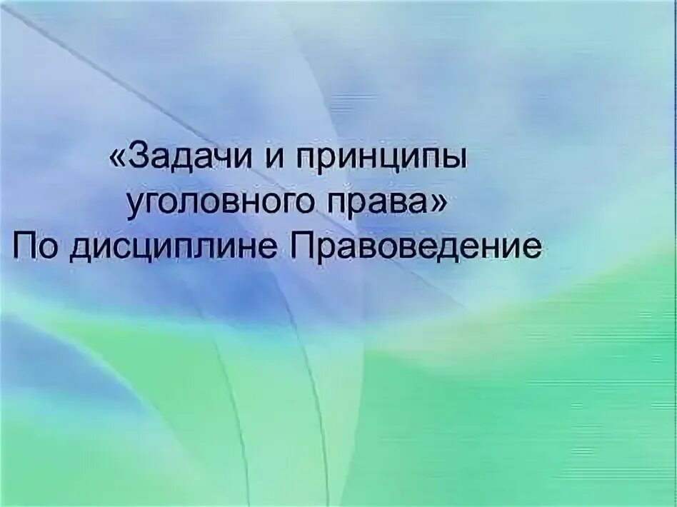 Цели и принципы уголовной ответственности