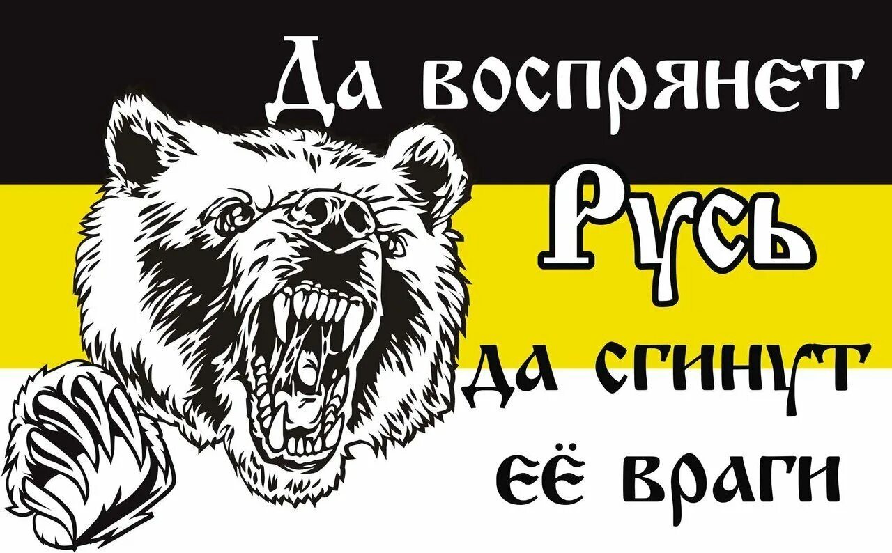 Да я русский с нами бог раша. Да воспрянет Русь да сгинут ее враги. Воспрянет Русь. Да воспрянет Русь медведь. Имперский флаг да воспрянет Русь.