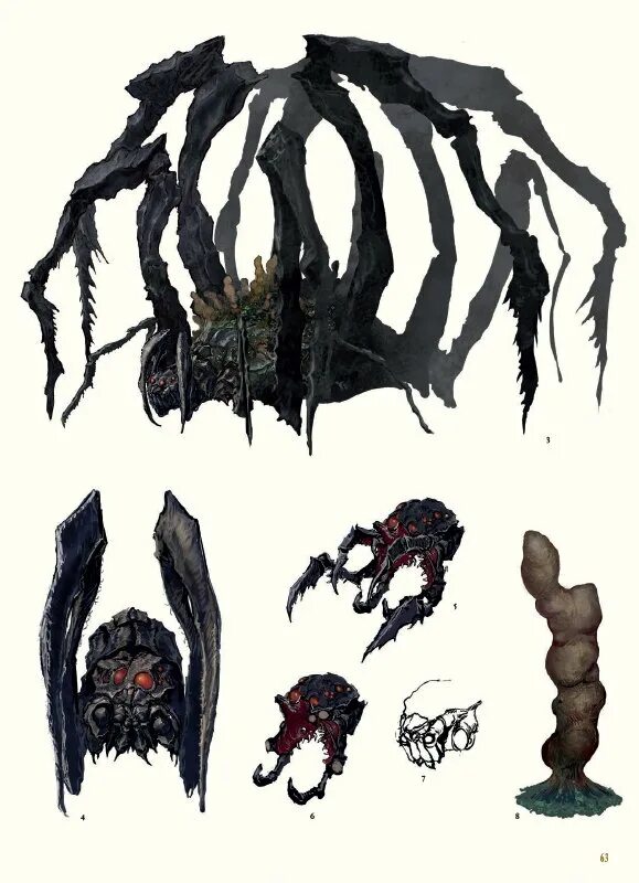 Дарк соулс монстры. Dark souls 2 артбук. dark souls 2 артбук паук. дарк соулс концепт арт. нито dark souls art.