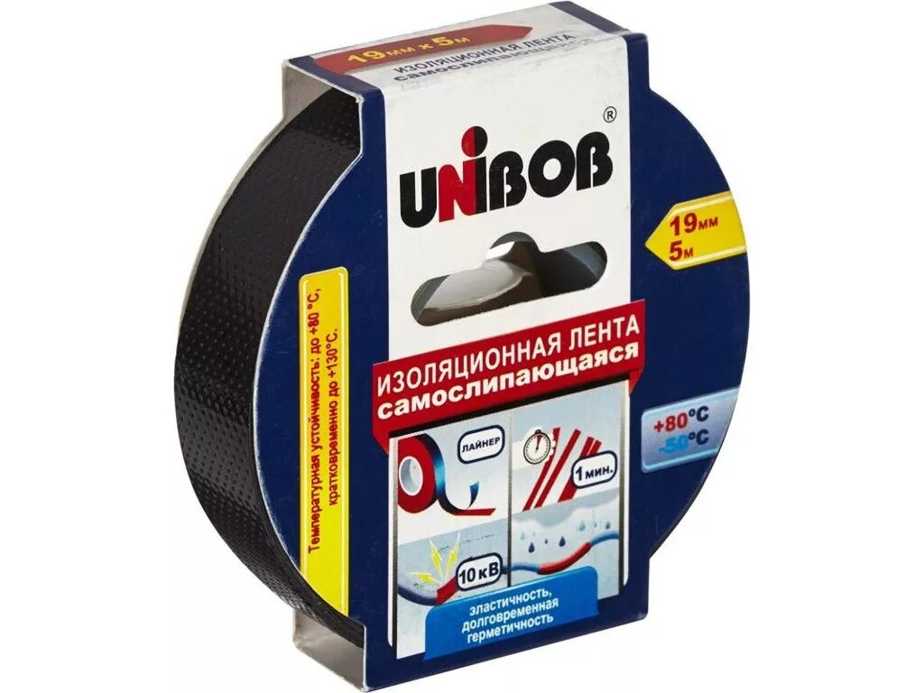 Изоляционная лента самослипающаяся Unibob. Изолента Unibob EPDM черная 19 мм 5 м самослипающаяся. Изолента самослипающаяся 19мм. Unibob клейкая лента электроизоляционная.