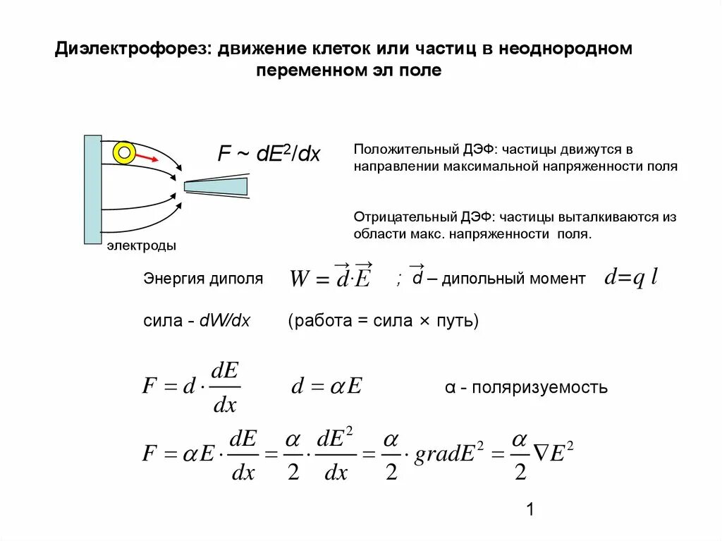 Работа в неоднородном поле. Движение частицы в электростатическом поле. движение заряженных частиц в неоднородном электрическом поле. движение клеток или частиц в неоднородном переменном эл поле. движение частицы в неоднородном магнитном поле.