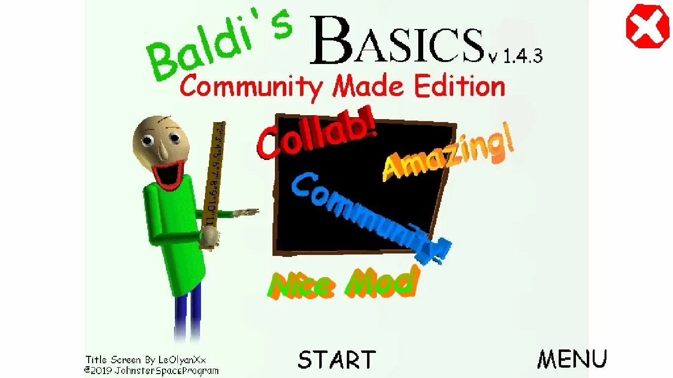 Better title screen. Baldi&#039;s basics плэйтайм наклейка. первый приз baldi s basics. baldi basics начальный экран. baldis basics screen.