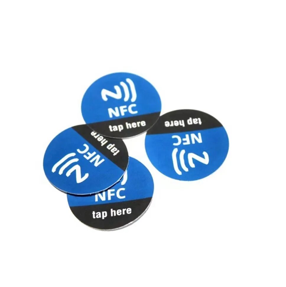 NFC стикер. NFC чип. Наклейка с NFC меткой. NFC тег. Tap here