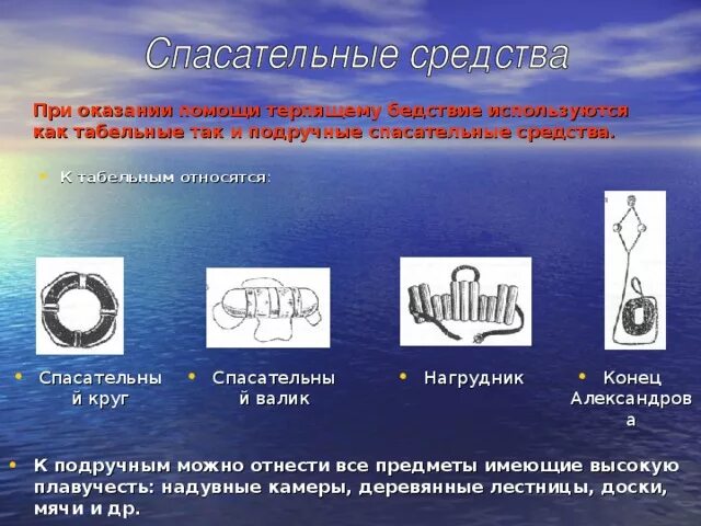 Подручные средства спасения. Табельные средства и подручные средства. индивидуальные средства спасения на воде. подручные средства спасения на воде.