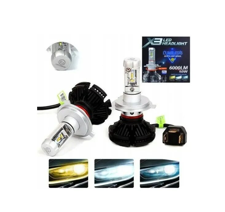 H3 светодиодная купить. X3 led Headlight 6000lm 50w hb4. Светодиодные лампы x3 led Headlight zes 50w/6000lm/h4. Лампа led h4 Philips 50w. W3 led лэд лампы h4.