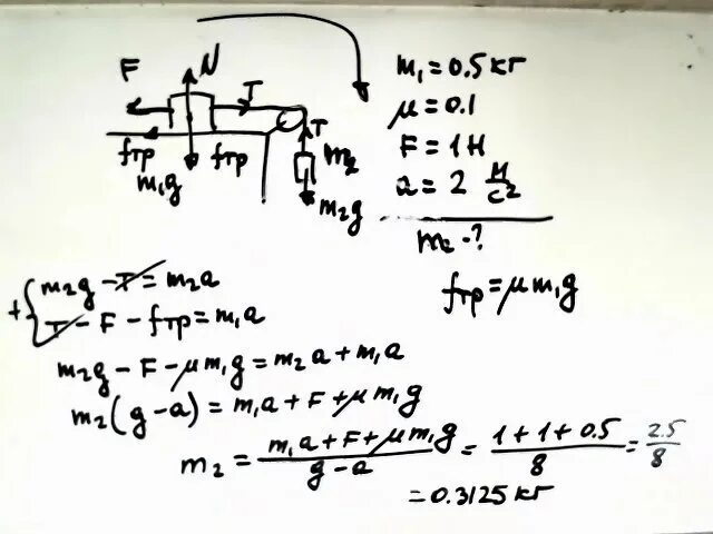 Груз массой 0.25. Легкая нерастяжимая нить. Задачи на трение скольжения с грузом и блоком. Два груза на нерастяжимой нити. Груз лежащий на столе связан легкой нерастяжимой нитью 0.5.