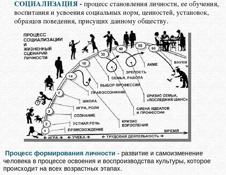 Социализация человека способствует. Социализация это процесс становления личности. личность процесс формирования личности. этапы социализации личности схема. стадиям развития личности в процессе социализации.