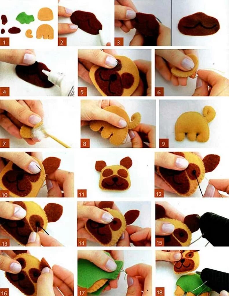 Игрушки из фетра пошагово. Оригами собаки акита ину. Как можно сделать собачку. Поделка щенок. Поделки из фетра своими руками.