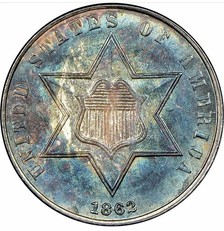 Три цента. Сша, 3 цента, 1862. сша, 3 цента, 1859. сша: f290, 1862, сша, 1 цент. aaa coin.