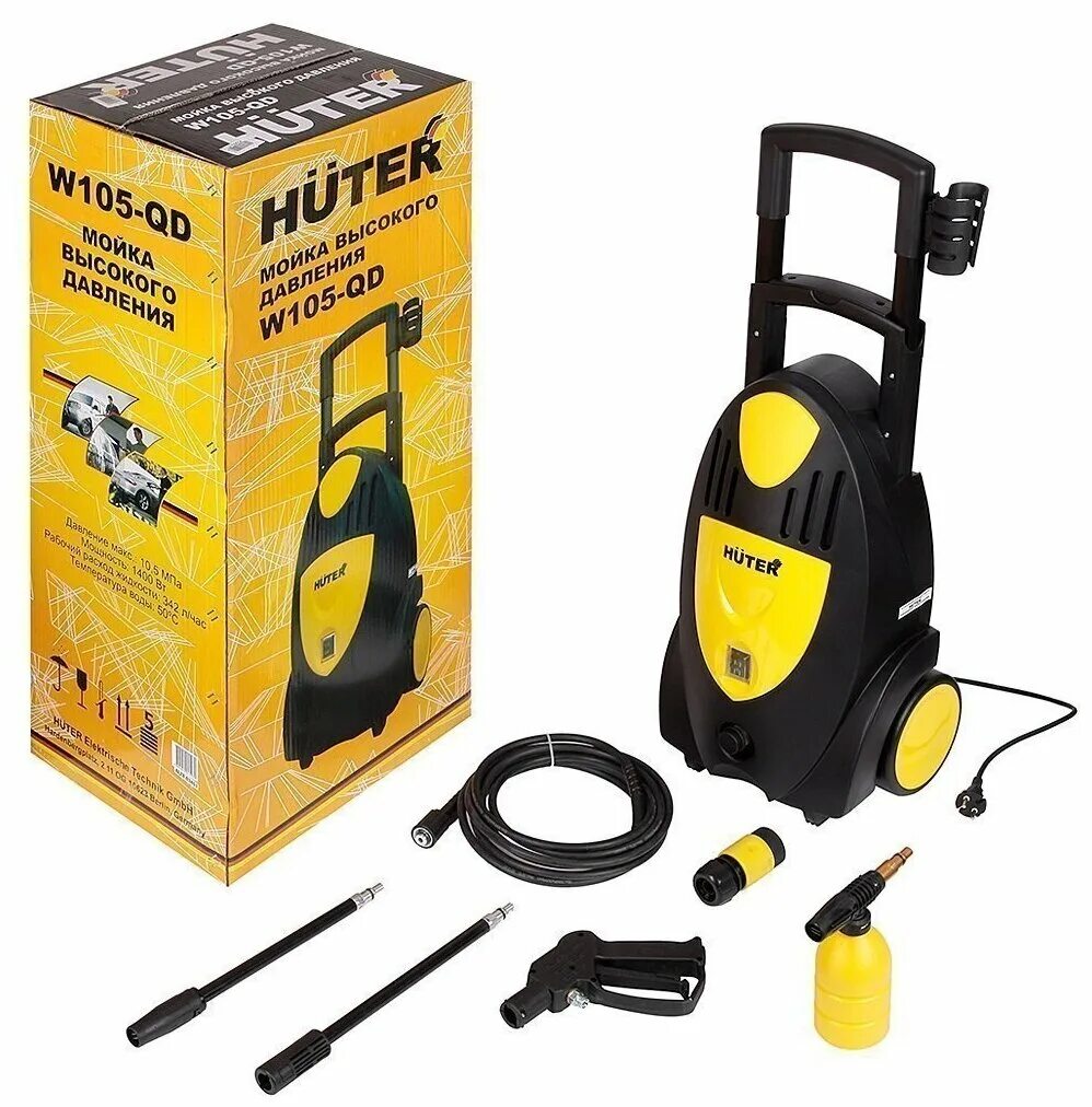 Мойка Huter w105-QD. Huter мойка высокого Huter w105-QD. Мойка высокого давления 1400вт, 105бар, 342л/мин. шланг 5 м.//w105-GS//Huter. Мойка высокого давления Huter 105.