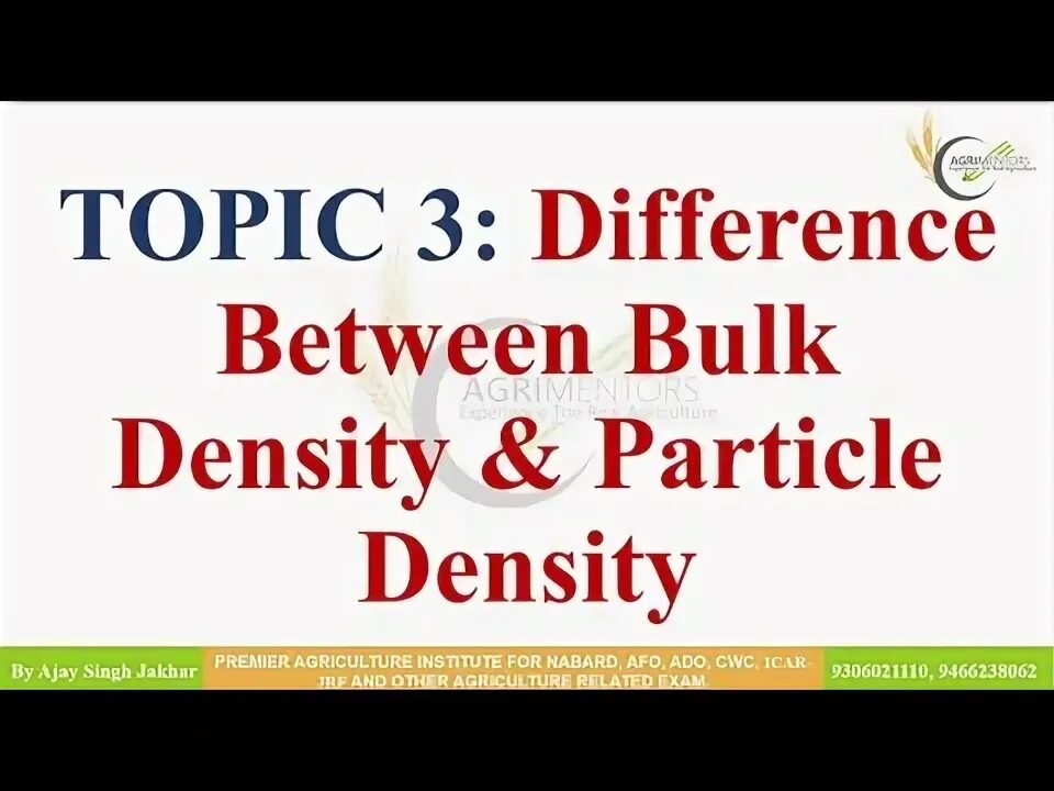 Bulk density. Bulk density
