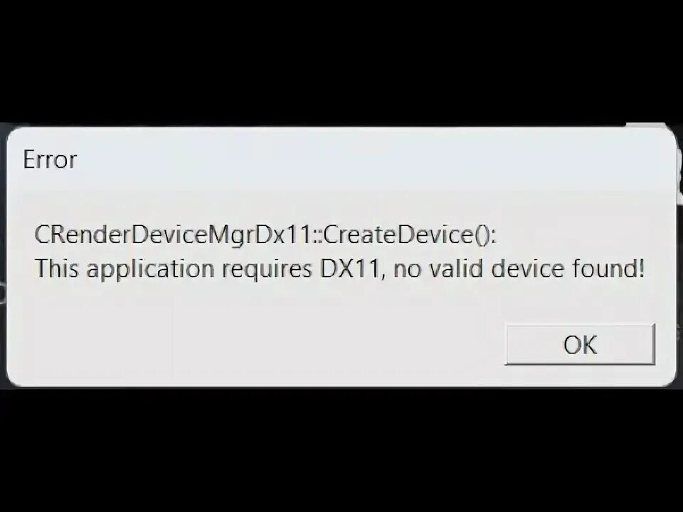 Red4ext error 1114. Crenderdevicemgrdx11 cs 2. this application requires dx11, no valid device found!. ошибка в кс 2 при запуске. error crenderdevicemgrdx11: createdevice0: this application requires dx11, no valid device found!.