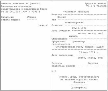 Изменить фамилию по собственному желанию