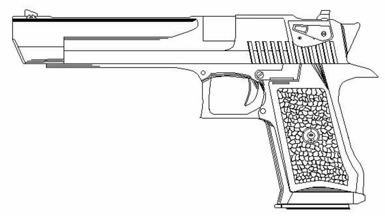 Как сделать дигл. Чертёж пистолета Desert Eagle. Чертеж пистолета Дезерт игл.