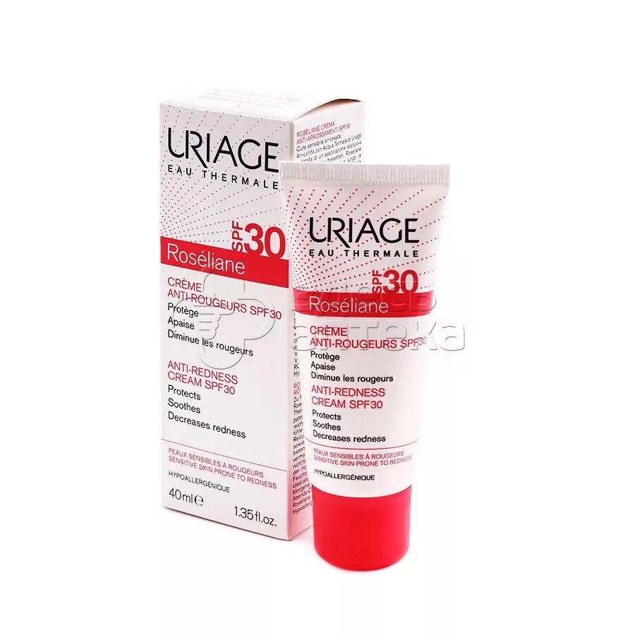 Uriage Roseliane Creme против покраснений. Uriage Roseliane (40 мл). Урьяж Розельян крем для лица против покраснений spf30 40мл. Урьяж Розельян СС крем для лица spf30 40мл u03417. Спф крем для лица аптека