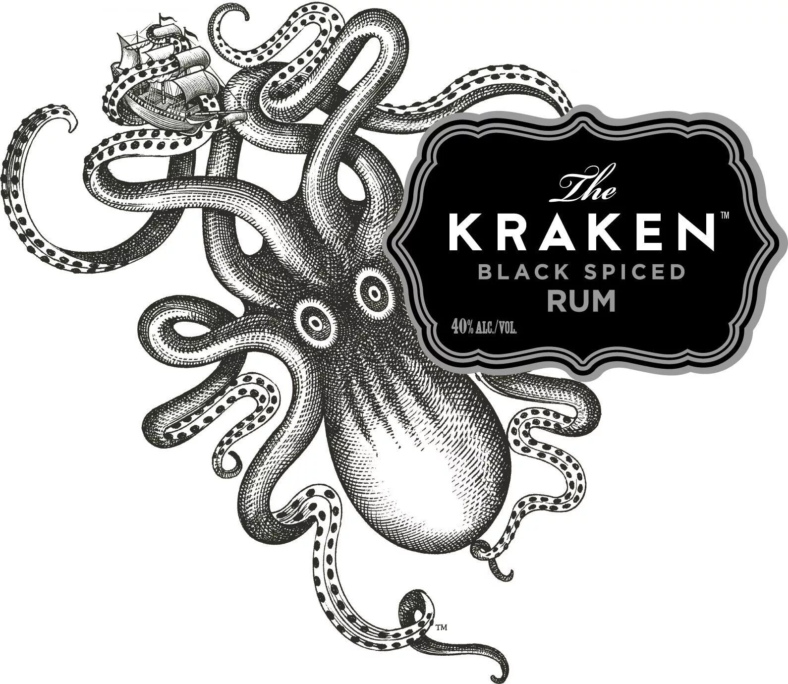 Логотип кракен маркетплейс. Kraken rum этикетка. Ром Kraken Black Spiced. Кракен логотип. Ром с осьминогом на бутылке.