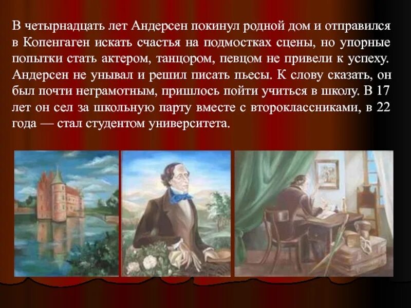 Текст андерсен считал. Андерсен презентация для начальной школы.