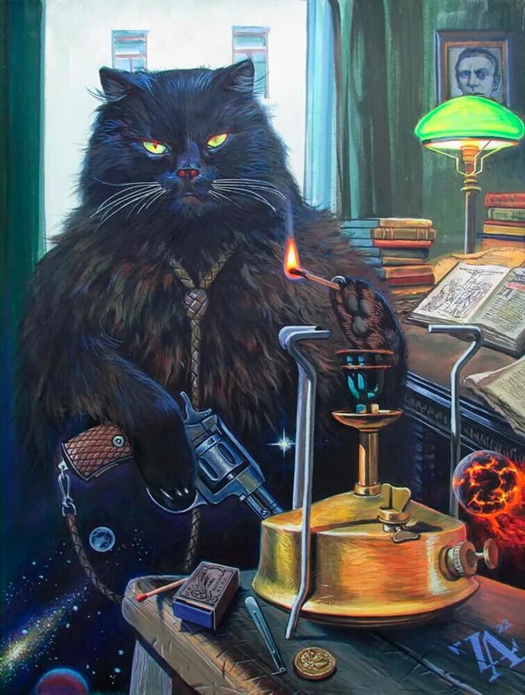 Кот бегемот березовский. Кот бегемот сидит на шкафу.