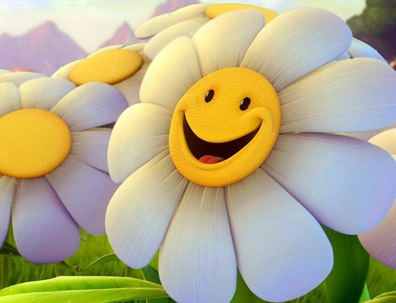 Все будет хорошо позитив. Цветочек улыбается. Ромашка улыбается. Всемирный день улыбки. Улыбка открытка.