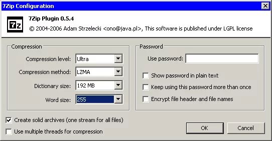 ЗИП плагин. 7-Zip configuration. Plugins zip