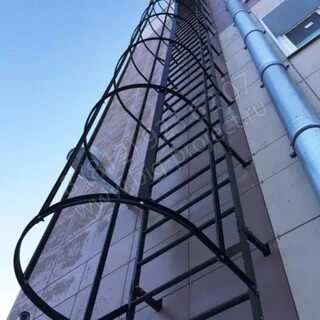 Пожарные лестницы на крышу здания