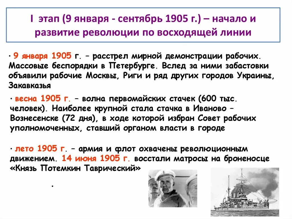 Поводом к началу революции 1905 г послужило. Восстание на броненосце князь Потёмкин Таврический июнь 1905 г. Первый этап революции: январь-сентябрь 1905. 1 Этап революции январь сентябрь 1905 года. Восстание на броненосце Потемкин таблица.