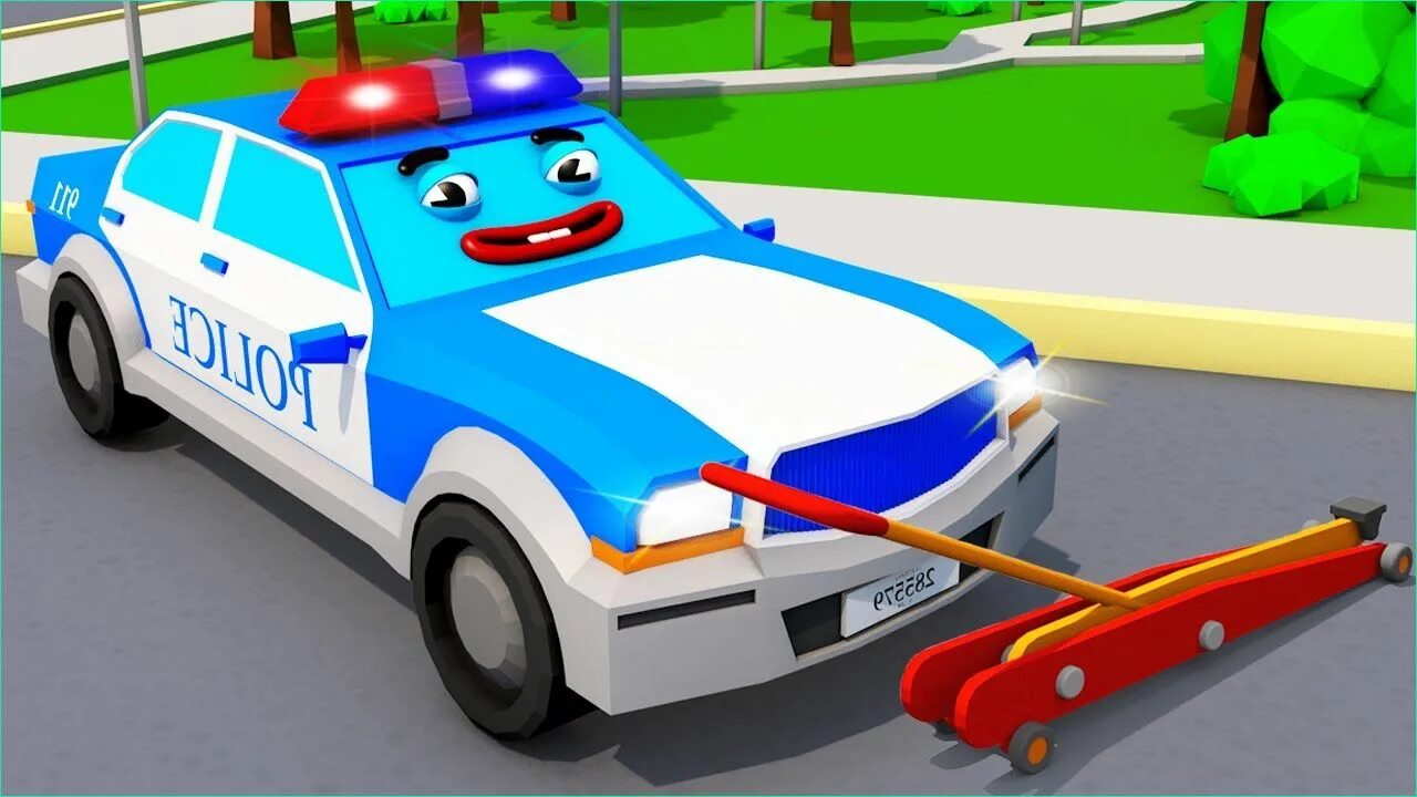 Полицейская машина в мультфильме. Palitsiya mashinasi MUTIK. Про полицейскую машину для мальчиков