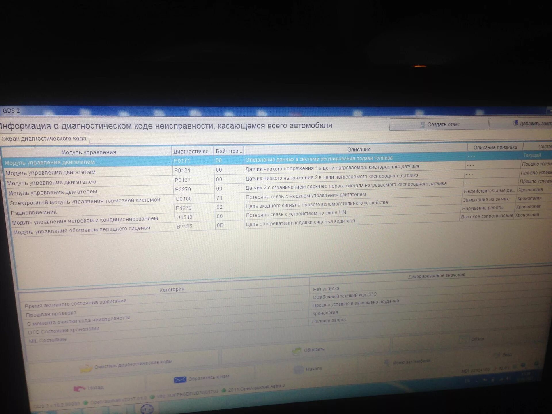 Потеря связи потеря управления. P2270 ошибка. U1510 ошибка. Потеря связи с модулем управления Opel Astra-j.