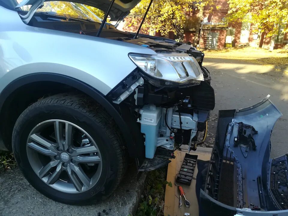 Как снять фару джили атлас Первая в России установка ПТФ Geely Atlas Pro Geely Atlas Pro, 1,5 л, 2022 год