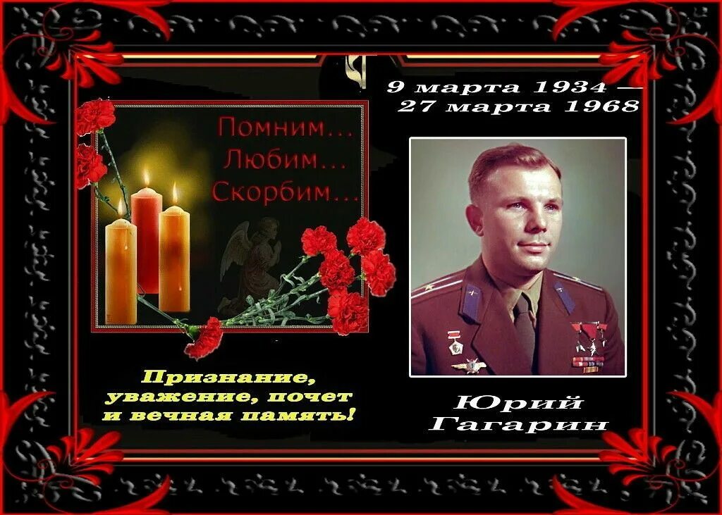 День памяти известных людей. День памяти Юрия Гагарина.