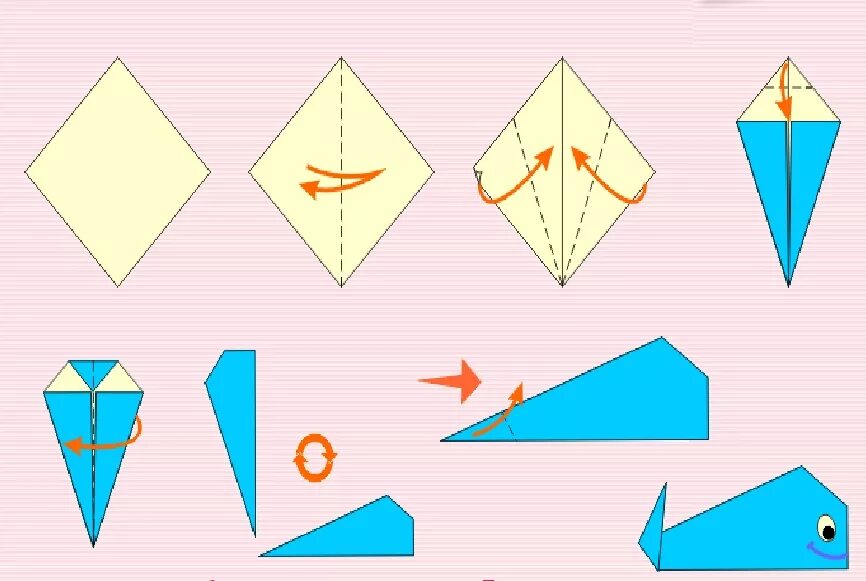 Оригами из бумаги для детей. Простое оригами. Оригами кит из бумаги для детей. Базовая форма воздушный змей оригами.