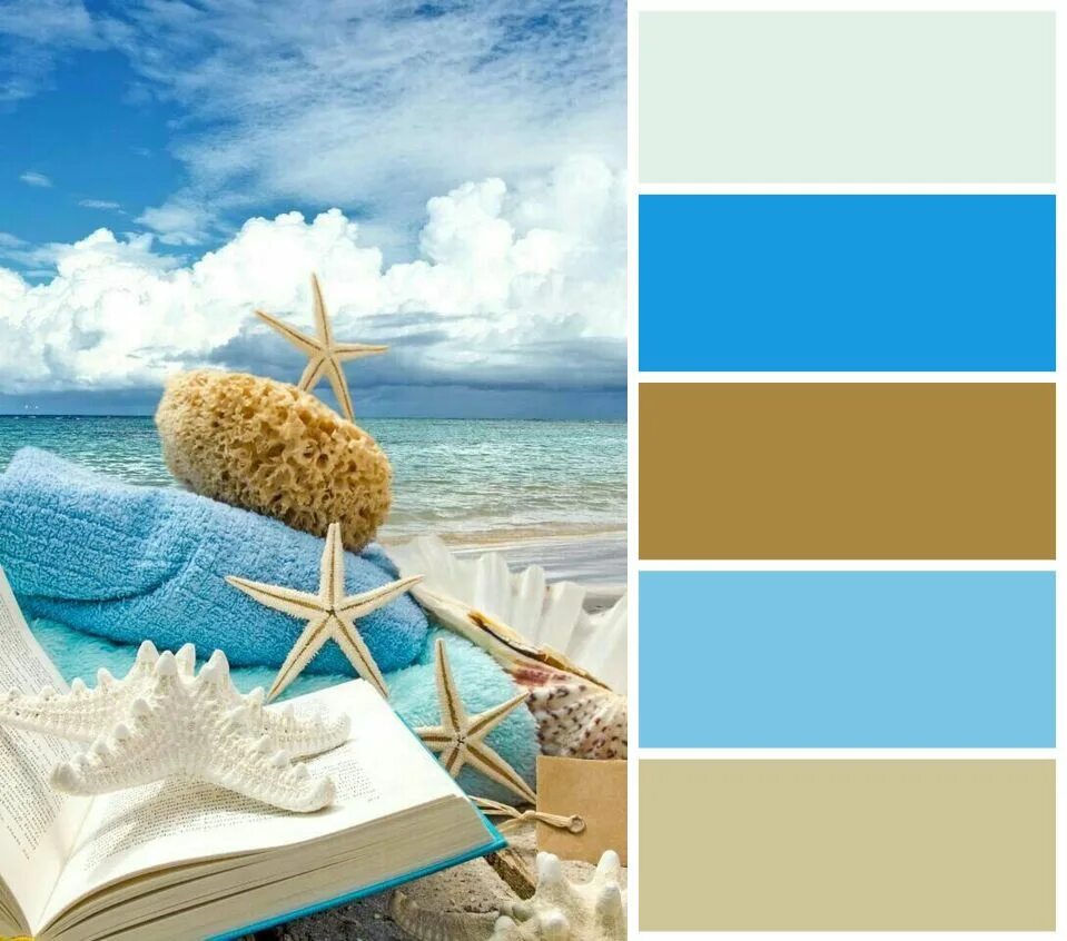Какие цвета сочетаются с морским. Цветовые сочетания в морском стиле. Сочетание с голубым. Цветовая гамма море. Сочетание песочного и голубого.