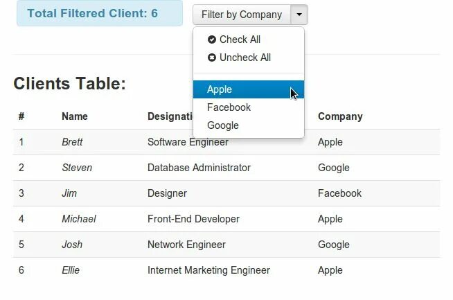 Angular filter. Filter angular. таблица client. table filters.