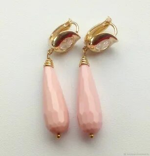 Коралловые серьги
