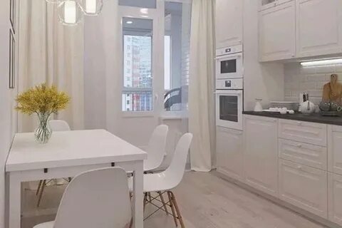 Светлая кухня 9 кв м