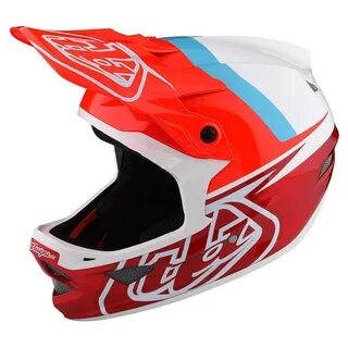 Troy Lee Designs TLD D3 Fiberlite MTB Helmet Slant Red XLarge фото.