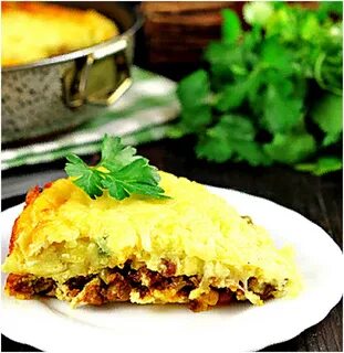 Картофельная запеканка с фаршем и грибами духовке