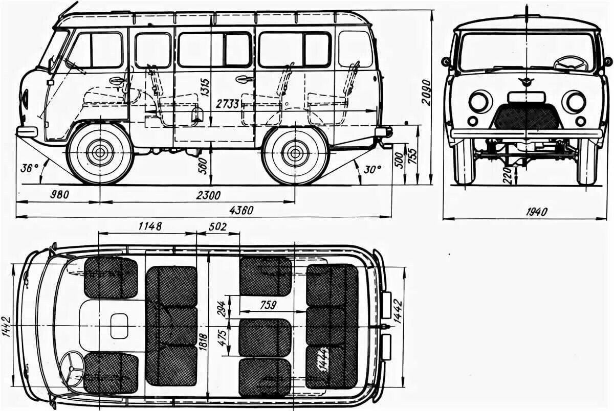 Длина уазика. УАЗ 452 Буханка колёсная база. УАЗ 452 габариты кузова. Колесная база УАЗ 452. Габариты УАЗ Буханка 452.