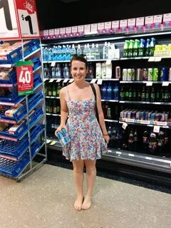 Barefoot woman