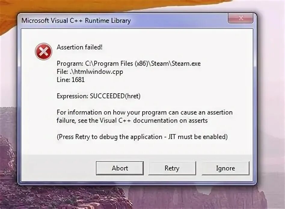 Assertion failed. Assertion failed