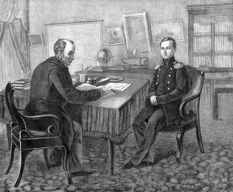 егор францевич канкрин. наследник цесаревич александр николаевич. экономику будущему императору преподавал. экономику будущему императору преподавал. жуковский василий андреевич наставник александра 2.