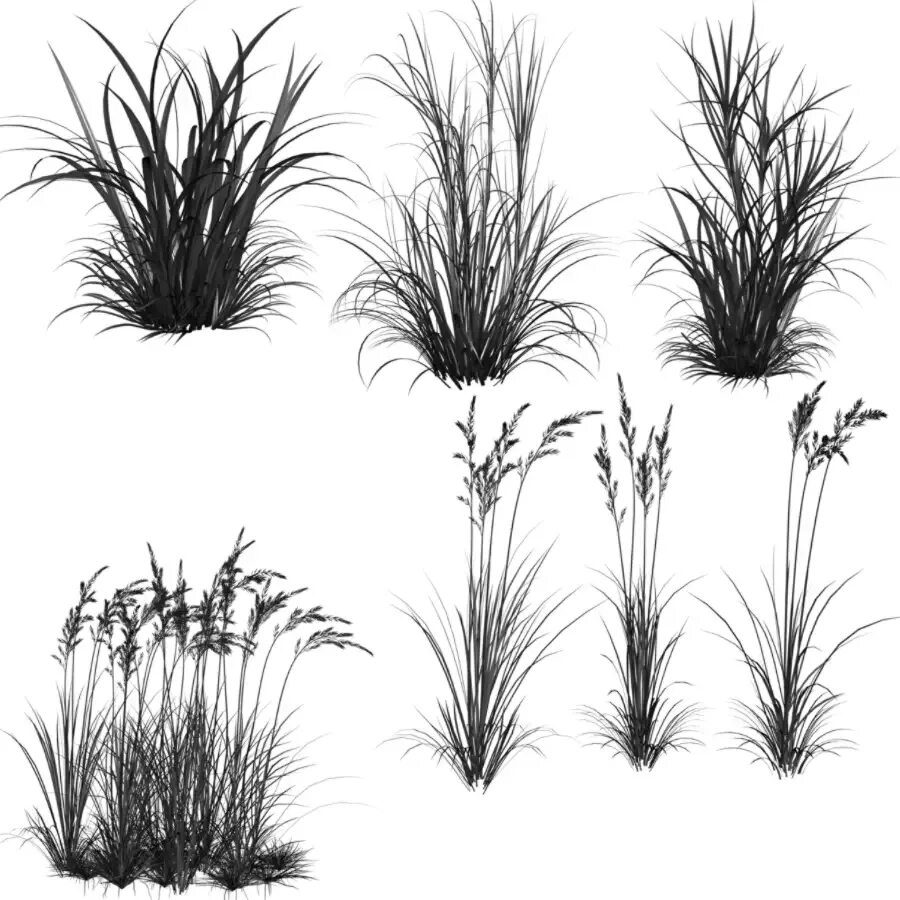 Стилизованная трава. Трава стилизация. Растительность кисти. Кисть трава.