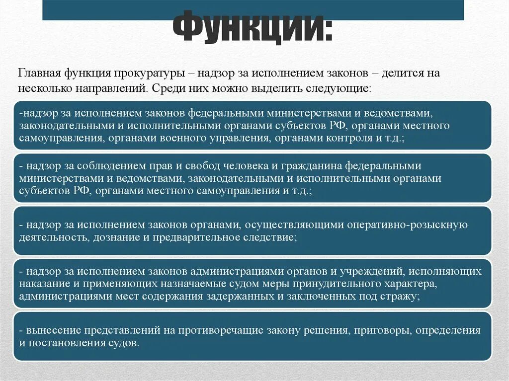 Принудительный характер наказания. Надзорные функции прокуратуры. Основные функции органов прокуратуры. Администрациями органов и учреждений, исполняющих наказание. Понятие надзорных функций органов прокуратуры.