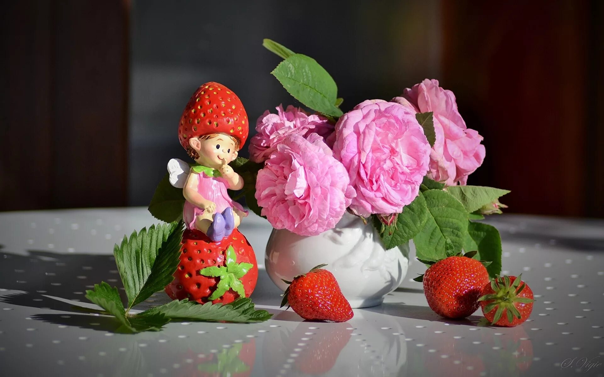 Strawberry flowers