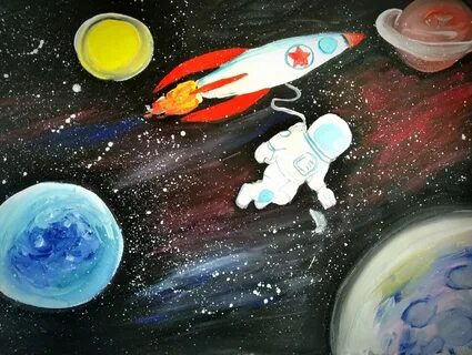 Космический рисунок для детей 5 лет