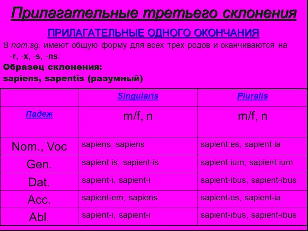 Окончания прилагательных третьего склонения в латинском языке. Таблица склонения прилагательных латынь. Склонение прилагательных в латинском 3 склонение. Склонение прилагательных третьего склонения латынь. Первый род прилагательного