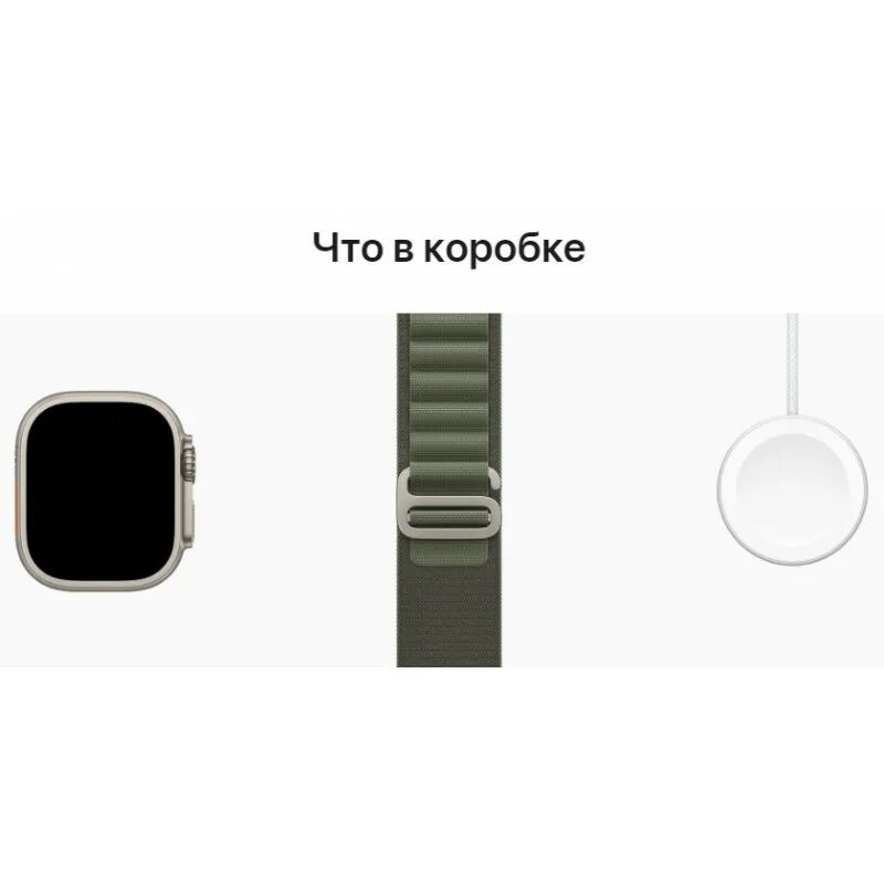 Apple watch Ultra GPS + Cellular, 49 мм. Apple watch Ultra 49mm Titanium. Apple watch Ultra 49 Green Alpine. Смарт-часы Apple watch Ultra GPS +Cellular 49мм Titanium Case with Green Alpine loop - m/l.